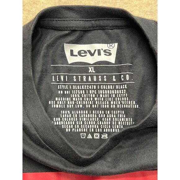 Levi's Red Tab Logo Black Long Sleeve Crewneck T-shirt Size XL - Picture 3 of 6